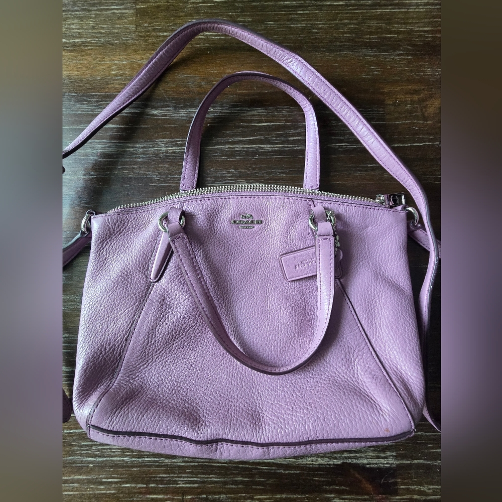 Coach Lavender Leather Shoulder Bag